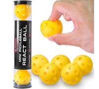 PIKKOFUN React Mini Pickleball Balls - 5 Pack Silent Pickleball Balls for Training - Soft Practice Ball for Improve Hand Speed, Paddle Control and Accuracy - Yellow