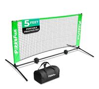 PIKKOFUN Small Mini Pickleball Net 5 ft - Portable Pickleball Dink Practice Net for Indoor and Outdoor, USAPA Regulation Height 3 ft., Quick Set Up Lightweight and Durable Design, Green Pickleball Net