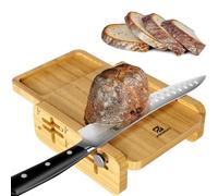 Piklohas Bread Slicer with Bread Knife, World's 1st Horizontal Bread Cutter for Homemade Bread, 4 Thickness Adjustable, Paired with Multifunction Serrated Knife for Efficient Slicing, Baking Gifts