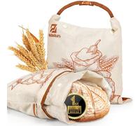 Piklohas Detachable Sourdough Bread Bags, 2 Sets Bread Storage for Homemade Sourdough, Reusable Linen Food Storage with Lining & Triple Lock for Fresh Keeping, BPA Free, Ideal for Baking Gifts