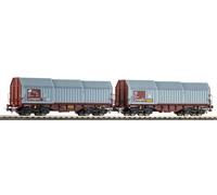 PIKO 28308 HO Scale Set Two Telescopic Cars With Trucks FS Era IV