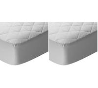 Pikolin - Quilted Fibre Mattress Protector - Waterproof, anti-dust mite, white Cama 80-80 x 190/200 cm white (Pack of 2)