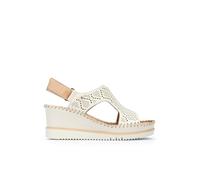 Aguadulce Perforated Leather Women's Wedge Sandals - Nata / UK 6-6.5 / Medium