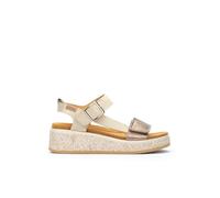 Pikolinos Alzira Leather Wedge Sandals for Women, ivory, 6 UK