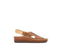 Pikolinos CADAQUES Leather Wedge Sandals for Lady, Brandy, 5 UK