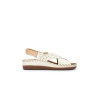 Pikolinos CADAQUES Leather Wedge Sandals for Lady, Cream, 8.5 UK