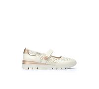 Pikolinos for woman. W4R-6989C1 Cantabria white leather ballerina flats (40), Velcro, Casual, Classic