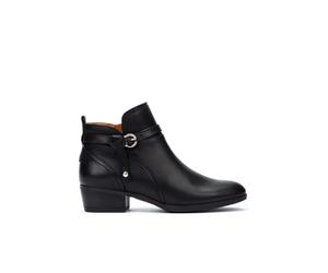 Pikolinos Daroca Leather Heeled Ankle Boots for Lady, Black/White, 4-4.5 UK
