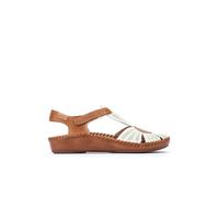 Pikolinos for woman. 655-0575 Leather sandals P. Vallarta white (41), 1 to 3 cm, Velcro, Casual