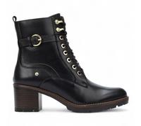 Pikolinos Llanes - Women’s Black Leather Mid-Heel Combat Ankle Boots - EU 40