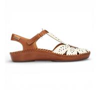 Pikolinos P.Vallarta Women’s Tan Cream Cushioned Wedge Semi-Open Sandals