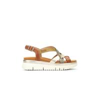 Pikolinos Palma Multicolored Leather Sandals - 4.5 cm Height, Brandy Cit, 6 UK
