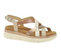 Pikolinos Palma Cross White Blue Womens Wedge Sandals W4N0650C1-436 in a Plain Leather in Size 36