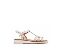 Pikolinos Roquetas Leather Flat Sandals for Women, Nata, 39 EU