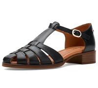 Pikolinos Valencia Semi-Open Leather Shoes for Lady, Black/White, 8.5 UK