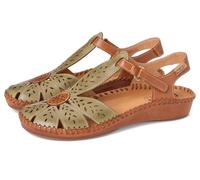 Pikolinos Vallaria T Bar Sage Tan Womens Closed Toe Sandals 6550841C1-348 in a Plain Leather in Size 39