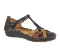 Pikolinos Vallarta Navy Tan Womens Closed Toe Sandals 6550732C5-323 in a Plain Leather in Size 38