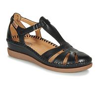 Pikolinos Cadaques Leather Women's Hook and loop Sandals - Black - Size:UK 6-6.5
