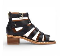 Pikolinos Womens Black Leather Block-Heel Gladiator Sandals - Blanes - Size EU 37