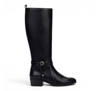 Pikolinos Women's Daroca Tall Knee-High Tall Black Leather Bootie Zip Heel Boots