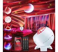 PIKOY Galaxy Projector Star Projector, 180 Modes Moon Galaxy Light for Room, 15 White Noise+Bluetooth Northern Lights Mood Lighting for Bedroom, Remote Aurora Night Light Birthday Gifts