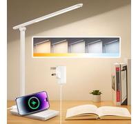 PIKOY LED Desk Lamp,75 Modes Desk Light,900LM Desk Lamps Office,72 LED Table Lamp+USB Charging Port, 45min Timer+Night Light Mode Reading Lamp, Desk Lamps Office, Desk Lamp for Bedroom