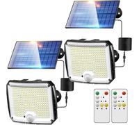 PIKOY Solar Lights Outdoor Garden,【2 Packs/318LED/10M/5 Mode】 Solar Security Lights Outdoor Motion Sensor for Garden, Fence, Flood, Garage