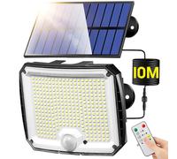 PIKOY Solar Security Lights Outdoor Motion Sensor,【318LED/10M/5 Mode】 Solar Lights Outdoor for Garden, Fence, Flood, Garage