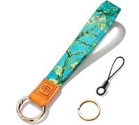 PikPok Mart Wristlet Keychain Lanyard, Cute Wrist Lanyard for Keys, ID Badge, Van Gogh Blossom, Pink