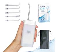 Piksters HydroPik Mini Water Flosser - Waterproof Portable Water Flosser for Teeth, Gums, Braces Care, 3 Power Modes, 5 Flossing Nozzles, Compact & Light for Travel