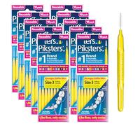 Piksters Interdental Brush-10 Brushes Per Pack x 10 Pack (100pcs) (Size 3 Yellow 0.60mm)