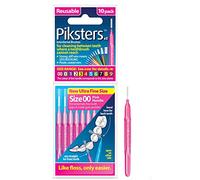 Piksters Interdental Brushes, Size 00, Pink Handle, 10 Pack