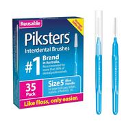Piksters Interdental Brushes, 35 pk, Size 5, Interdental Tooth Brush for Large Gaps, Gum Soft Bristles for Plaque Removal, Safe for Braces