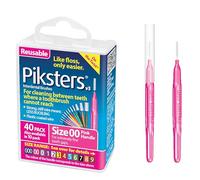 Piksters Interdental Brushes, 40 pk, Size 00, Interdental Tooth Brush for Extremely Tight Gaps, Gum Soft Bristles for Plaque Removal, Safe for Braces