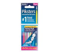 Piksters Interdental Brushes, Assortment Pack Size 000-6 9pk, Interdental Toothbrush for Extremely Tight Gaps to Large Teeth Gaps, Rubber Soft Bristles for Plaque Removal, Safe for Braces