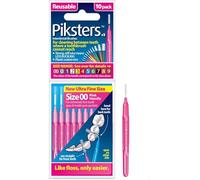Piksters Interdental Brushes, Size 00, Pink Handle, 10 Pack