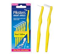 Piksters Right Angle Interdental Brush Medium Gaps 6 Pack Yellow Size 3