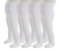 PIKY PACK 4 Pairs Baby Tights, Newborn Microfiber Pantyhose, Baby 40 Deniers Tights, Sizes from 3 Months to 24 Months, Hosiery Made in Italy (UK, Age, 3 Months, 4 Pairs White)
