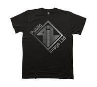 PIL (Public Image Ltd) Men's Steel Logo Brushed T-Shirt in Black | Size: Large PIL (Public Image Ltd) Black L