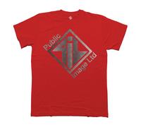 PIL (Public Image Ltd) Men's Steel Logo Brushed T-Shirt in Red | Size: Medium PIL (Public Image Ltd) Red M