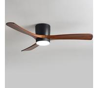 Pilanp Quiet Ceiling Fan With Light Nordic Indoor Ceiling Fan Light Remote 6 Gear Wind Speed Ceiling Fan 12W LED Ceiling Lights Fan Lighting Wooden Blades For Living Room Dining Room Bedroom