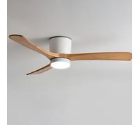 Pilanp Quiet Ceiling Fan With Light Nordic Indoor Ceiling Fan Light Remote 6 Gear Wind Speed Ceiling Fan 12W LED Ceiling Lights Fan Lighting Wooden Blades For Living Room Dining Room Bedroom