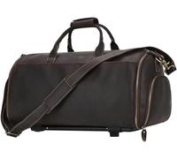 Pilar Rod Bag 22-inch Suit Bag Leather Large Capacity Duffel Bag with Shoe Position Cowhide Carry-on Bag for Men