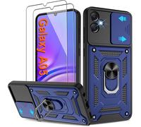 Pilaru Shockproof Case for Samsung A05 Military-Grade Drop Proof Dual-Layer Protective with Camera Slide Cover | Precision Hole, Built-in Kickstand & 2 Screen Protectors for Galaxy A05 Phone,Blue