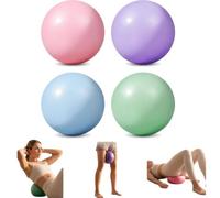 Pilates Ball 25 cm Small Gymnastics Ball with Inflatable Straw and Pump | Anti-Burst Exercise Ball, Pack of 4 Soft Yoga Balls for Abdomen and Shoulder Training, Balance Sports Pilates (Pink/Purple