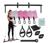 Pilates Bar Kit for Women, Pilates Kit for Home Workouts - Pilates Kit for Home Workouts with Resistance Bands, Portable Pilates Exercise Kit with Ab Roller