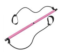 Pilates Bar Kit, Portable Pilates Bar Resistance Band Yoga Stick for Tone Abs, Legs & Butt, Pilates Exercise Resistance Band, Yoga Exercise Stick with Foot Loops for Full Body Shaping (Pink)