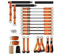 Pilates Bar Kit with Resistance Bands - Multifunctional Fitness Equipment - Complete Workout for Shoulders and Human Body Adults Gym Home