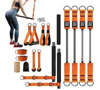 Pilates Bar Kit with Resistance Bands,Muscle Training Fitness Equipment - Muscle Training Equipment for Squats Home Gym Beginners Workout Seekers Athletes Shoulders Neck Waist