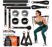 Pilates Bar Kit with Resistance Bands, Yoga Pilates Bar with Stackable Bands Set for Women & Men, Home Gym Adjustable Height Pilates Equipment for Full Body Workouts